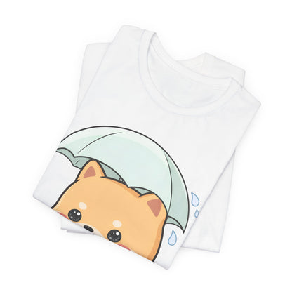 Kawaii Shiba Inu Umbrella T-Shirt for Rainy Day Fans
