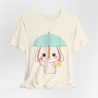 Kawaii Bunny T-Shirt, Cute Umbrella Rabbit Tee