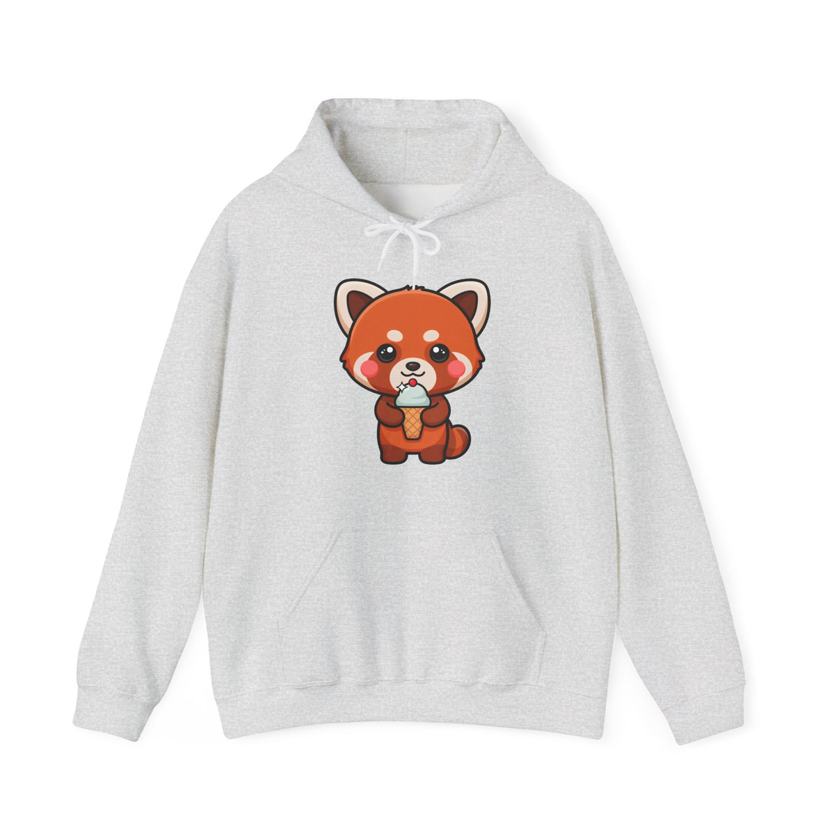 Red Panda Ice Cream Hoodie, Kawaii Animal Sweatshirt