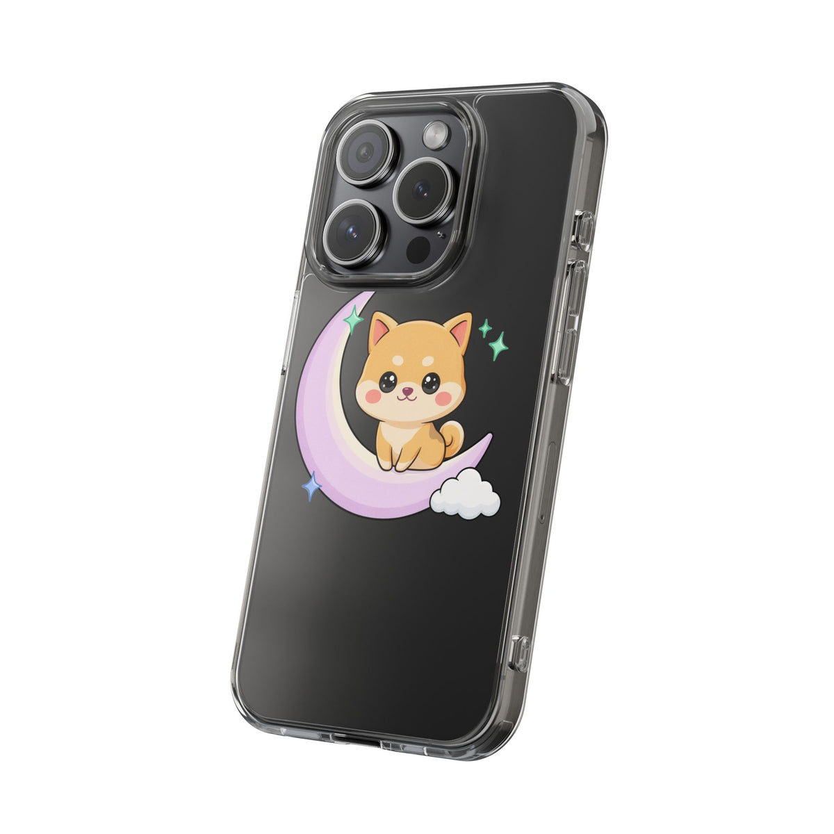 Kawaii Shiba Inu Phone Case – Crescent Moon Cutie