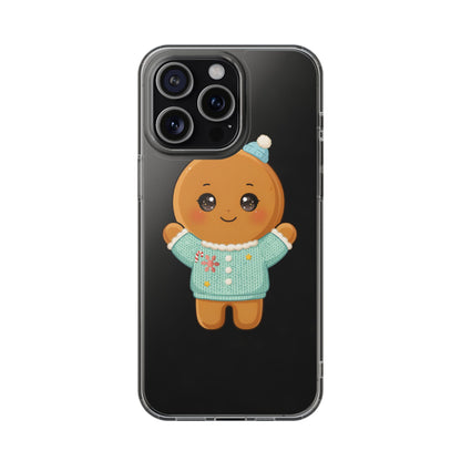 Kawaii Gingerbread Phone Case, Cute Christmas Sweater Cookie