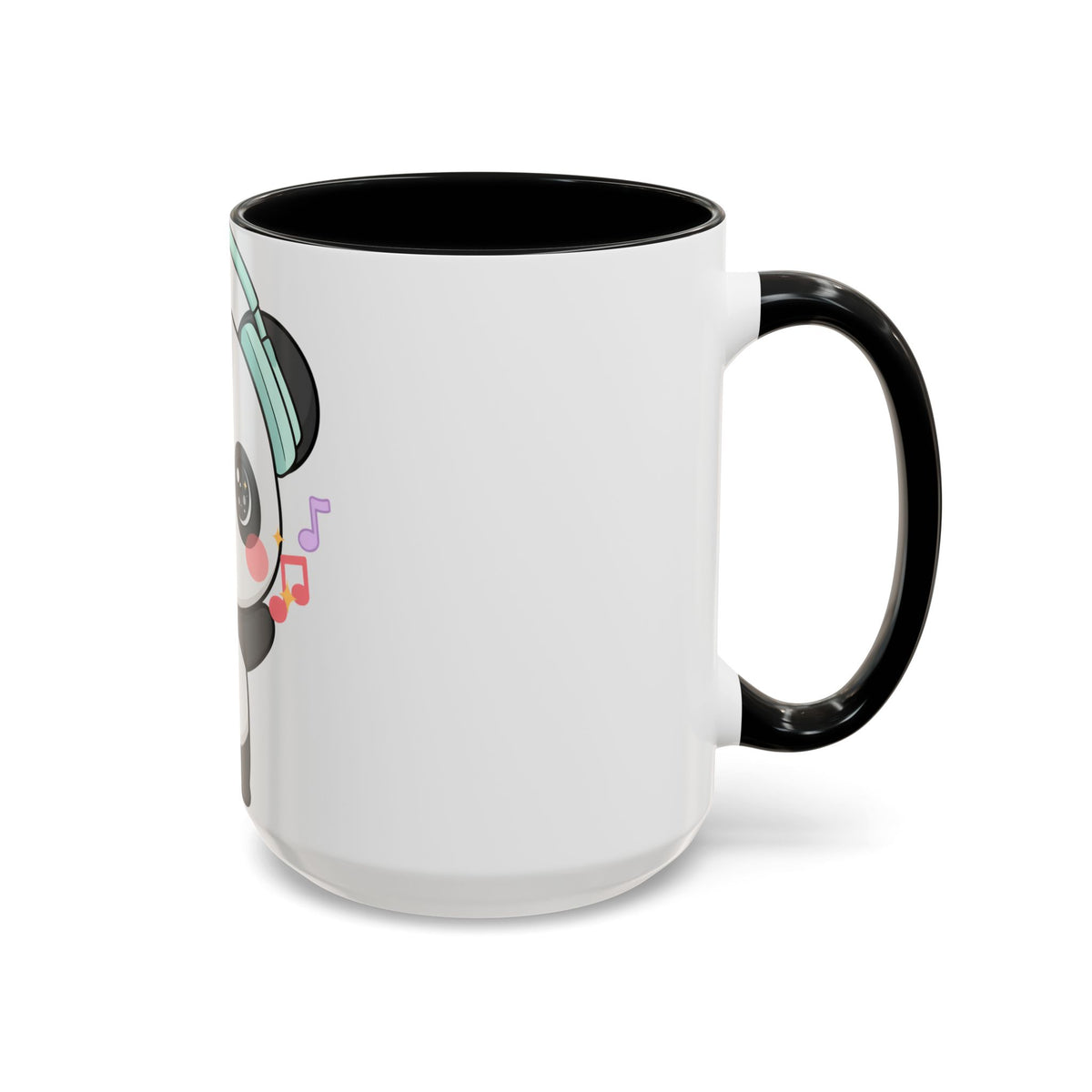 Kawaii Panda Music Mug, Colorful Accent Coffee Mug