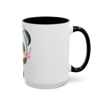 Kawaii Panda Music Mug, Colorful Accent Coffee Mug