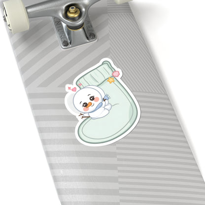 Kawaii Snowman Christmas Sticker for Cozy Holiday Cheer