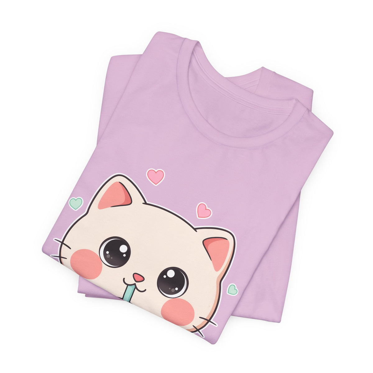 Kawaii Bubble Tea Cat T-Shirt for Cat and Boba Lovers