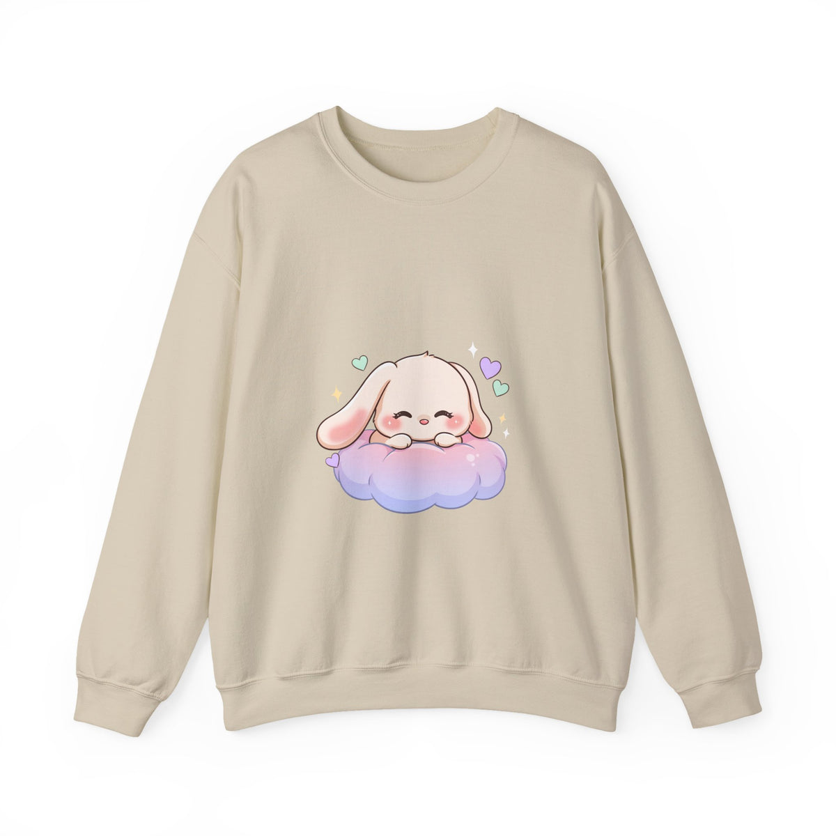 Kawaii Bunny Sweatshirt, Sleeping Cloud Chibi Crewneck