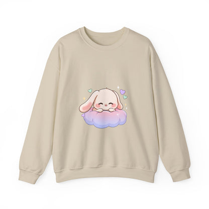 Kawaii Bunny Sweatshirt, Sleeping Cloud Chibi Crewneck