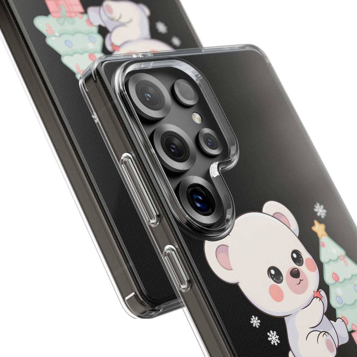 Christmas Polar Bear Phone Case, Kawaii Holiday Accessory