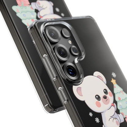 Christmas Polar Bear Phone Case, Kawaii Holiday Accessory