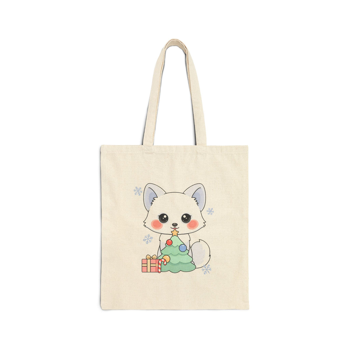Christmas Fox Tote Bag for Holiday Gift Shopping