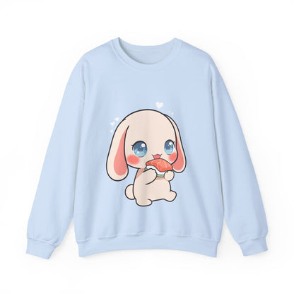 Kawaii Sushi Bunny Sweatshirt, Cute Chibi Crewneck