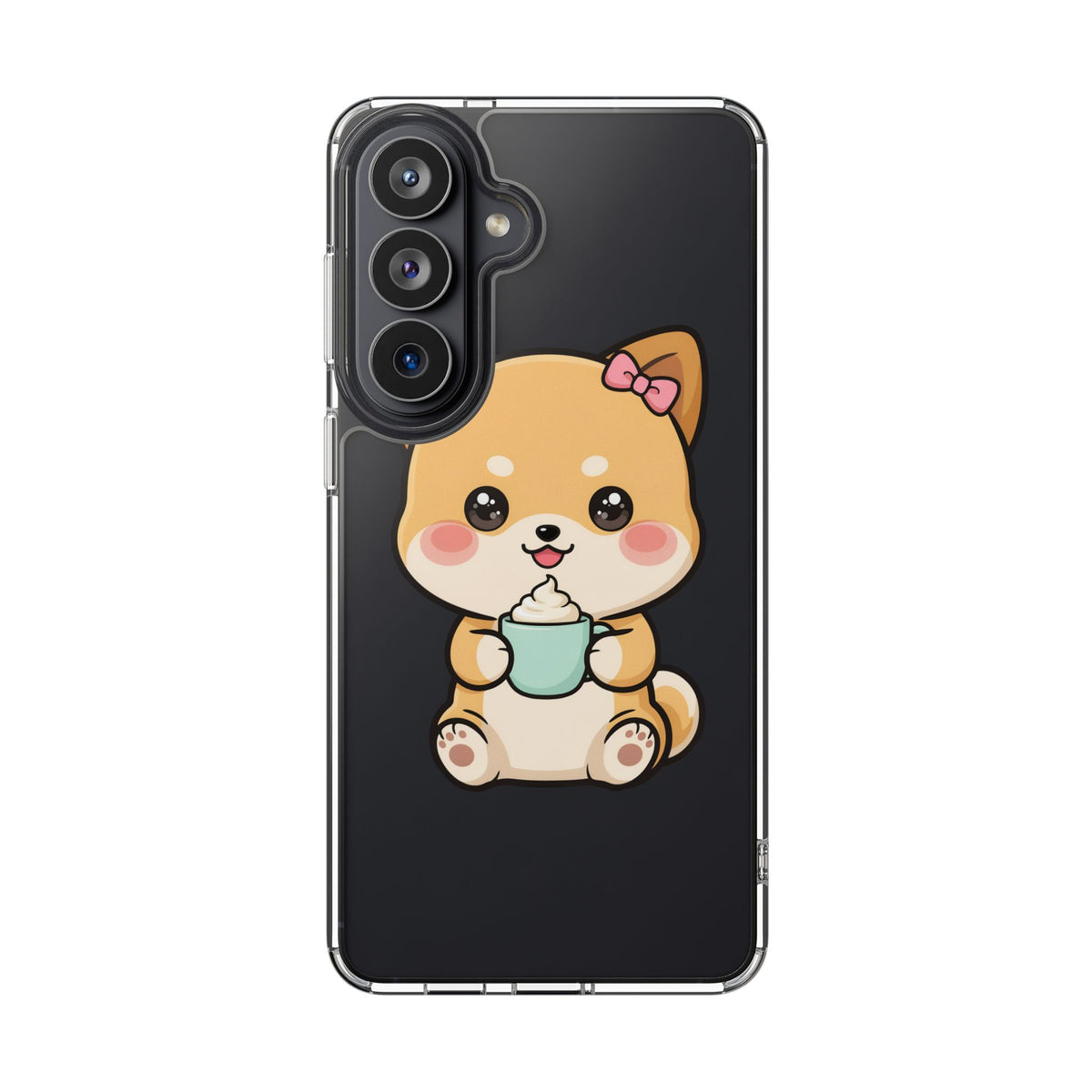 Kawaii Shiba Inu Phone Case with Latte