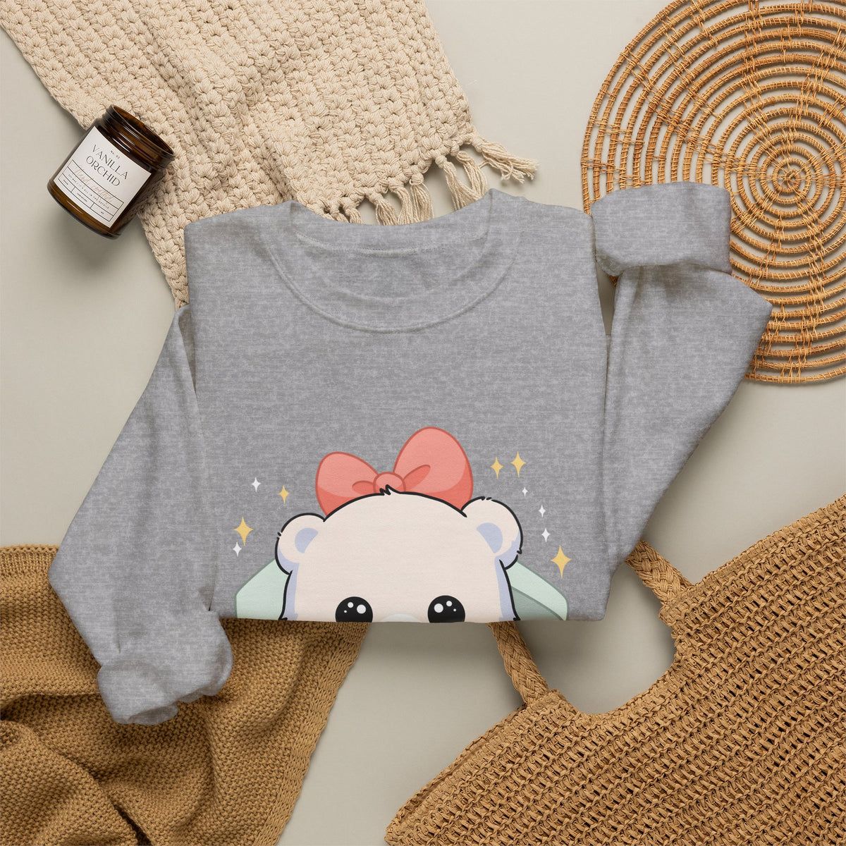 Kawaii Polar Bear Sweatshirt, Cute Gift Box Cub