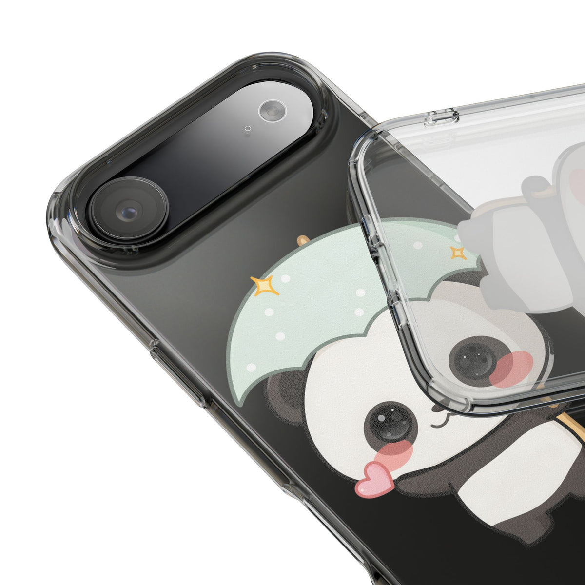 Kawaii Panda Clear Impact-Resistant Phone Case