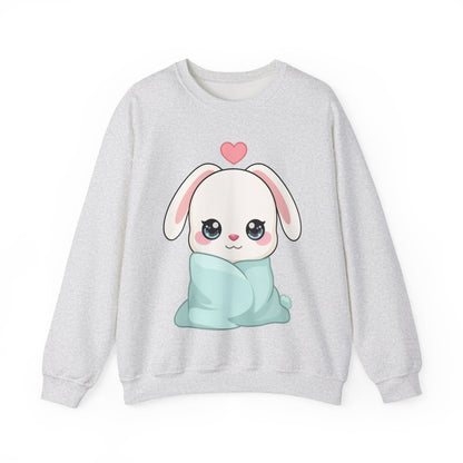 Kawaii Bunny Sweatshirt, Cozy Chibi Rabbit Crewneck
