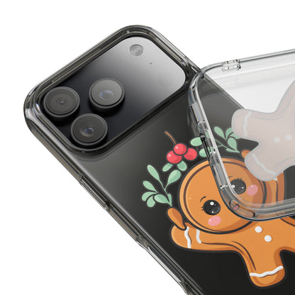 Kawaii Gingerbread Phone Case with Mistletoe Cheer