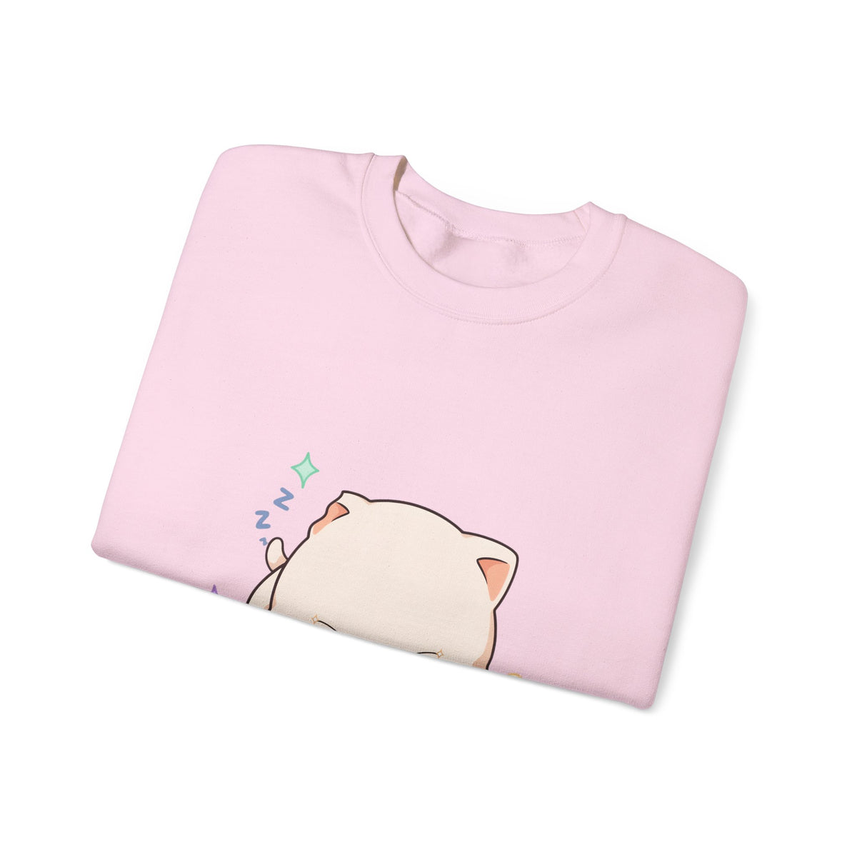 Kawaii Sleeping Cat Sweatshirt, Cozy Cloud Cat Crewneck