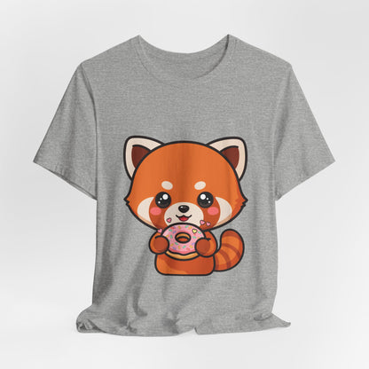 Red Panda Donut T-Shirt, Cute Kawaii Animal Tee
