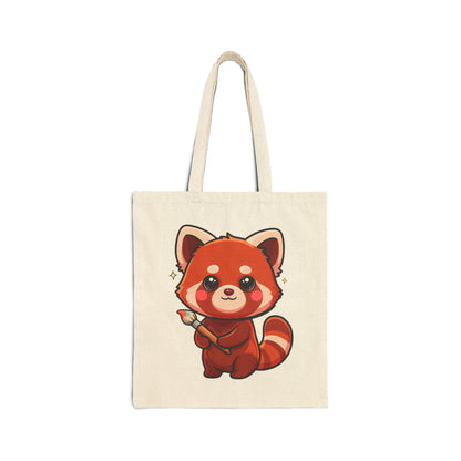 Red Panda Artist Tote Bag for Kawaii Art Lovers