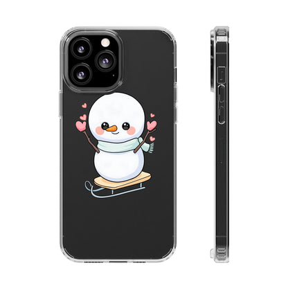 Kawaii Snowman Phone Case, Cute Winter Cheer