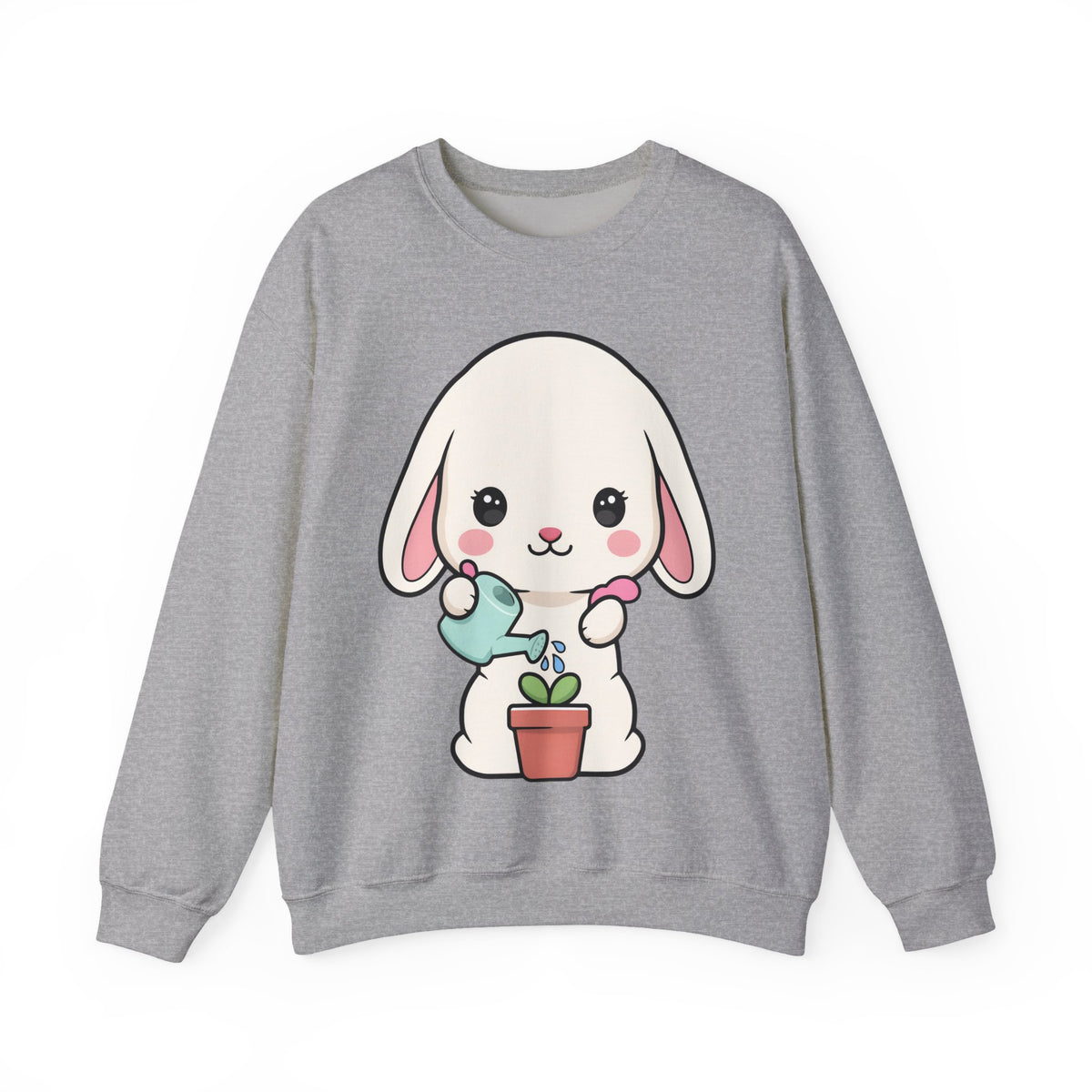 Kawaii Bunny Sweatshirt, Cute Gardening Crewneck