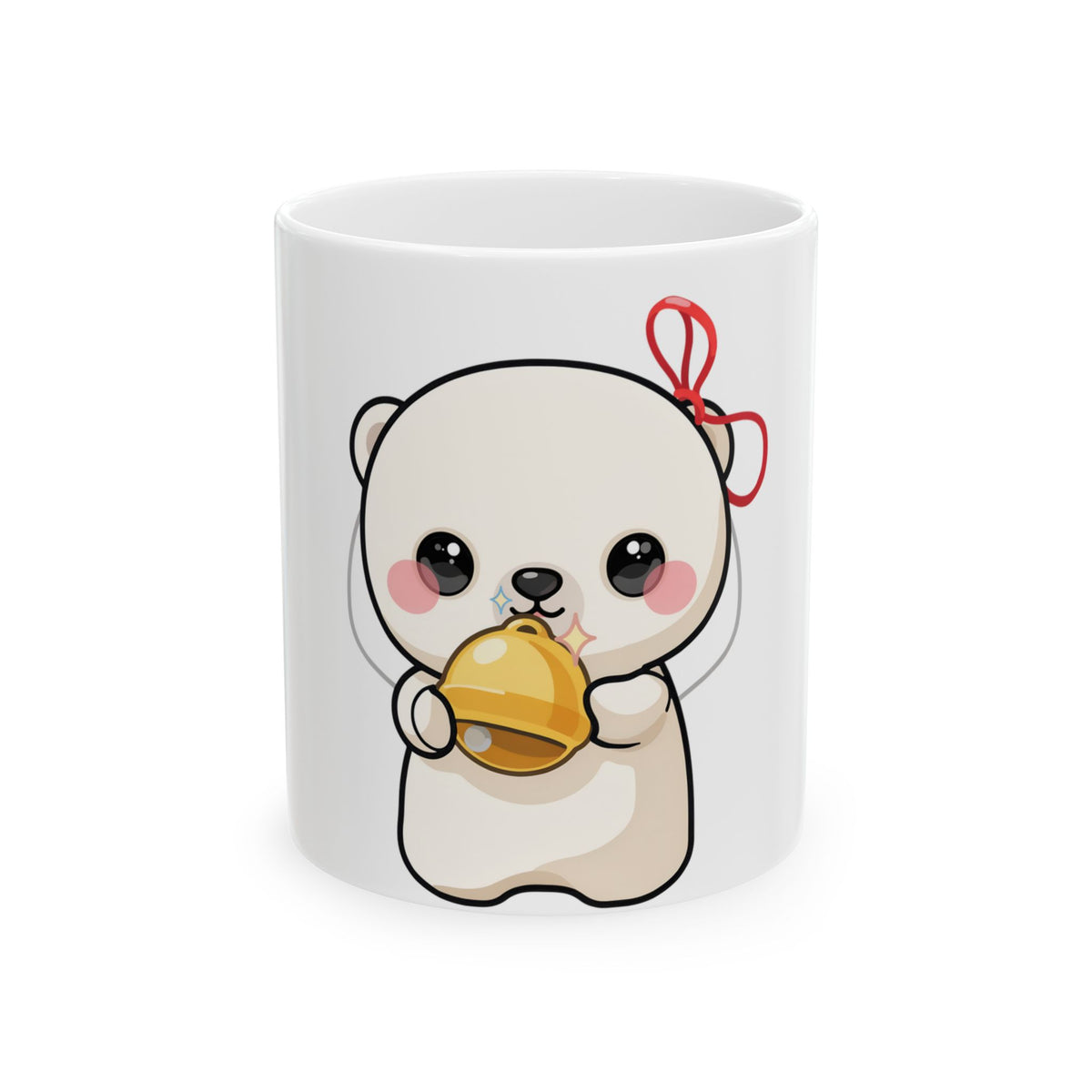 Kawaii Polar Bear Mug – Cute Jingle Bell Cub