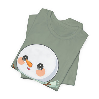 Cute Snowman T-Shirt, Kawaii Ice Skating Holiday Gift