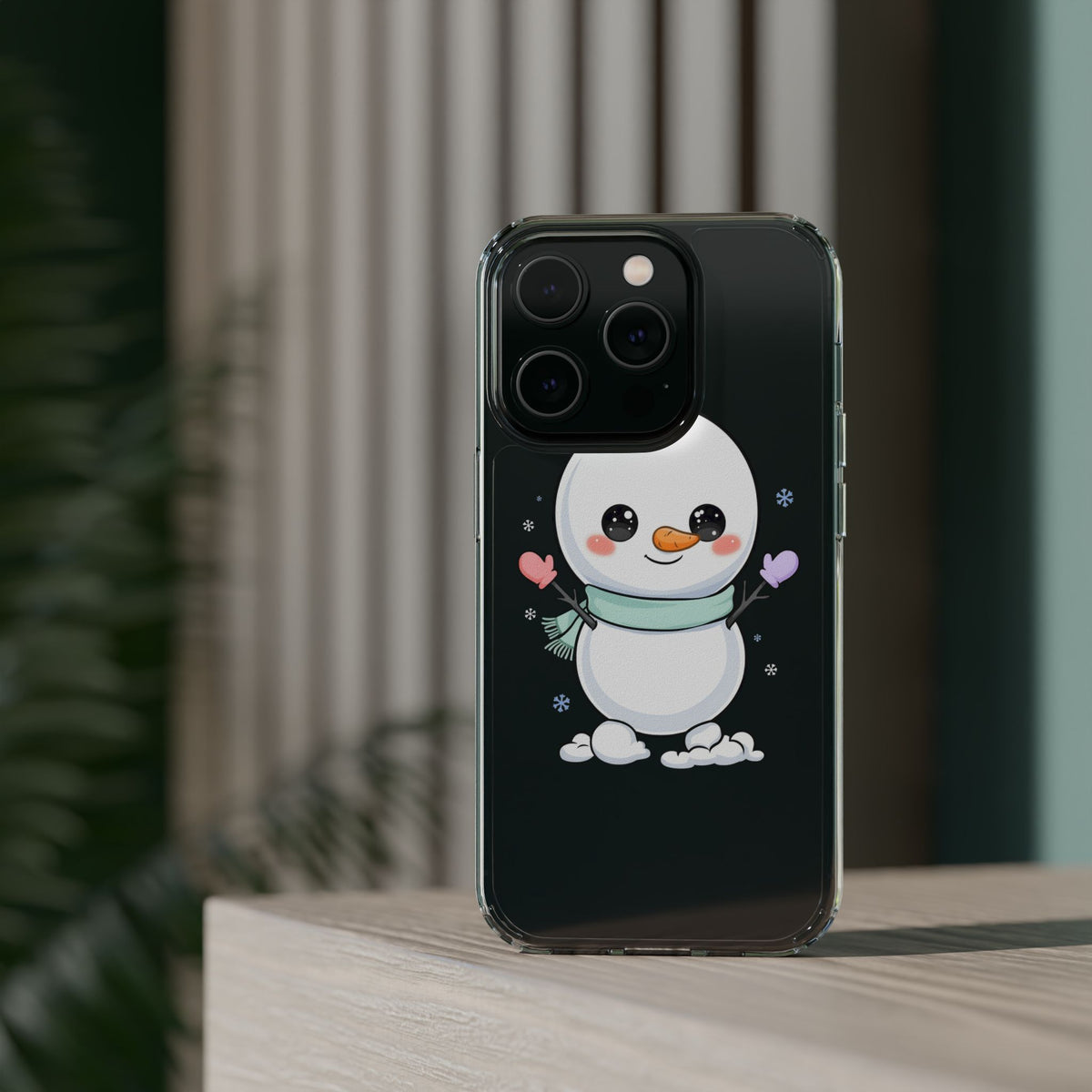 Kawaii Snowman Clear Impact-Resistant Case
