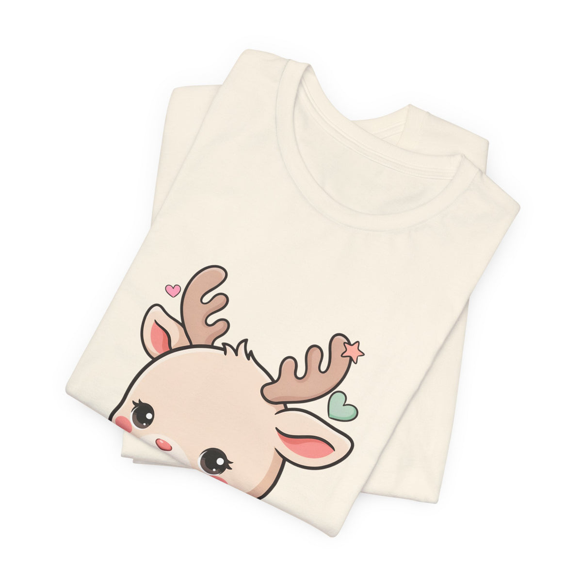 Kawaii Reindeer T-Shirt for Cozy Christmas Fans