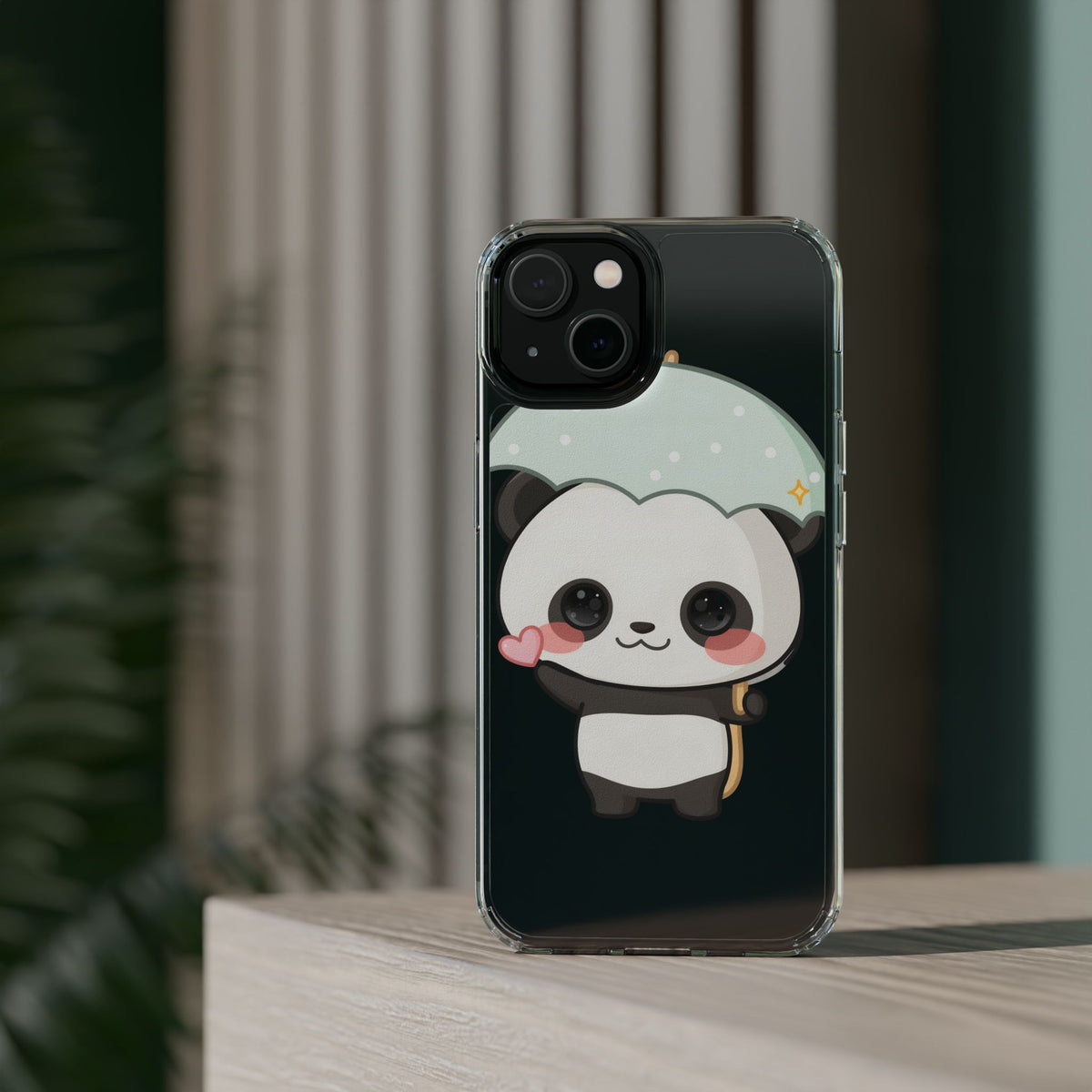 Kawaii Panda Clear Impact-Resistant Phone Case