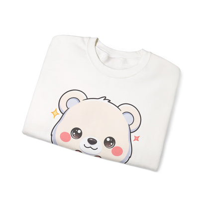 Kawaii Polar Bear Sweatshirt, Cute Gift-Giving Cub