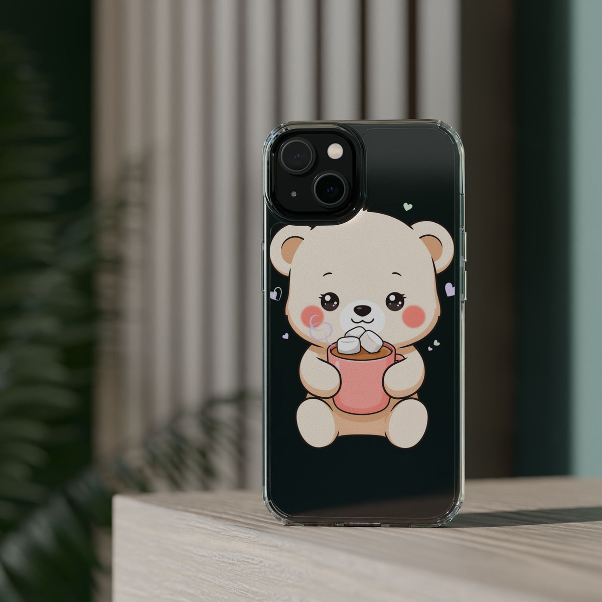 Kawaii Polar Bear Phone Case with Hot Cocoa