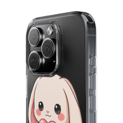 Kawaii Bunny Clear Phone Case with Heart
