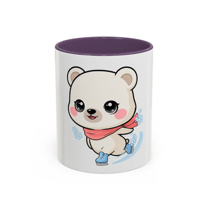 Polar Bear Ice Skating Mug – Cute Accent Coffee Mug