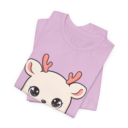 Kawaii Reindeer Christmas T-Shirt for Holiday Cheer