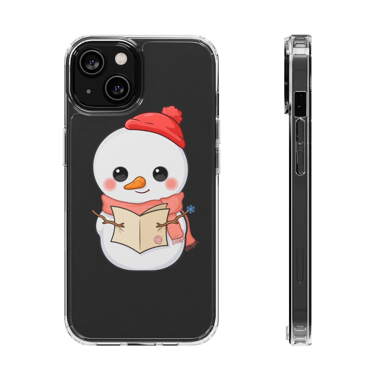 Kawaii Snowman Phone Case Reading to Santa