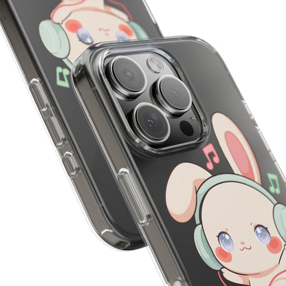 Kawaii Bunny Phone Case, Cute Music Lover Gift