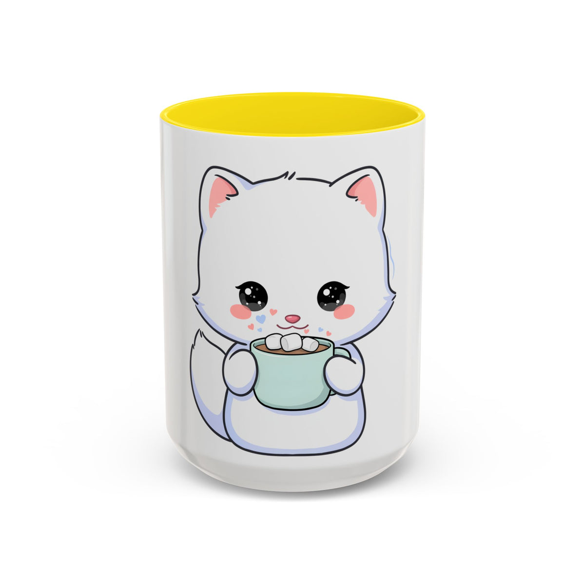 Kawaii Arctic Fox Mug – Cute Cocoa Lover Accent Coffee Mug