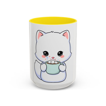 Kawaii Arctic Fox Mug – Cute Cocoa Lover Accent Coffee Mug