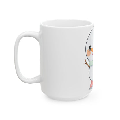 Kawaii Snowman Mug for a Cheerful Winter Gift
