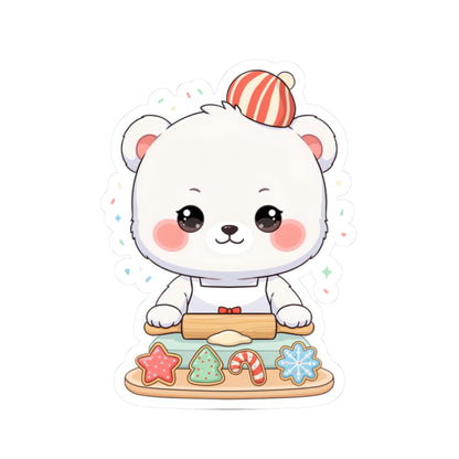 Christmas Baking Polar Bear Sticker for Holiday Cheer