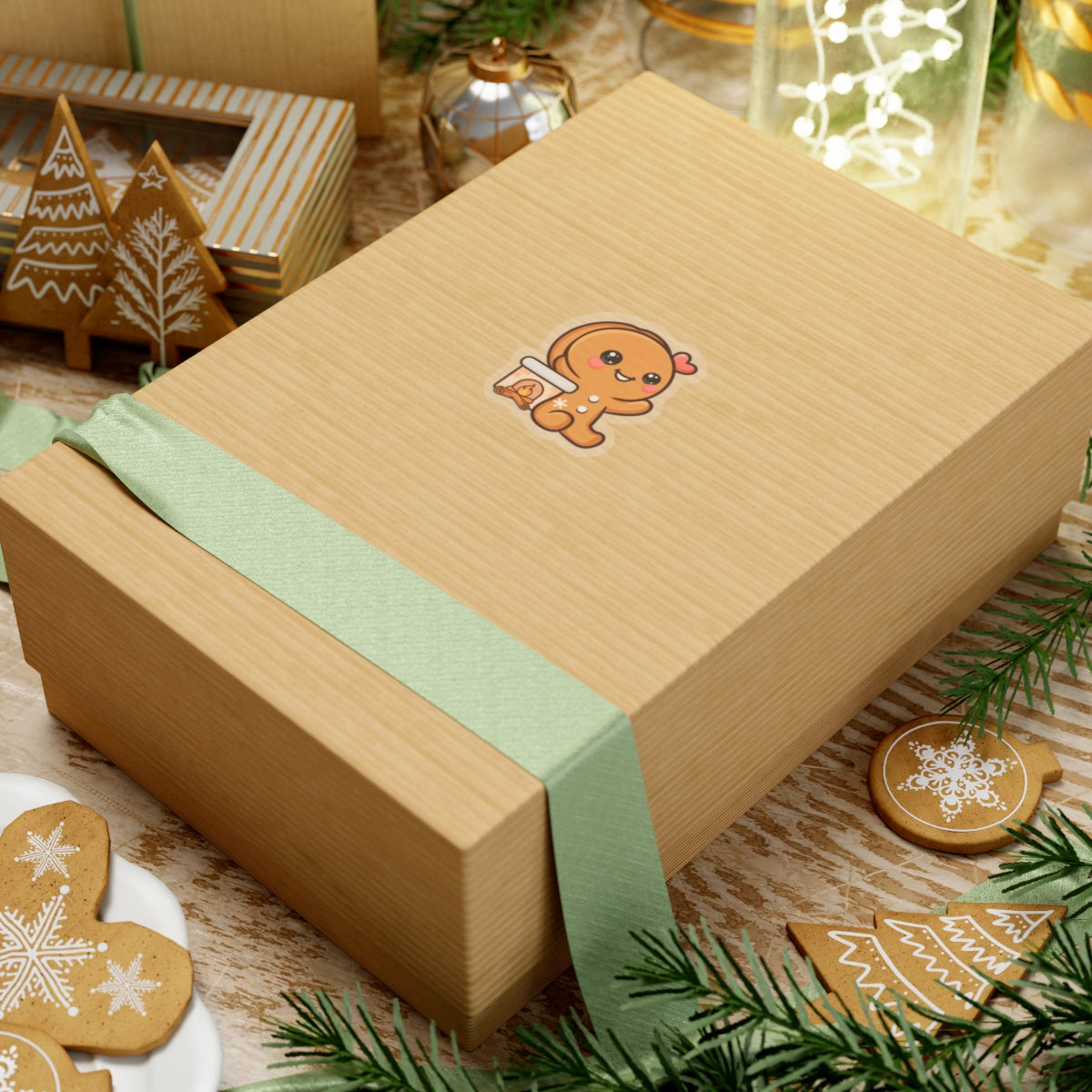 Kawaii Gingerbread Sticker for Cozy Holiday Cheer