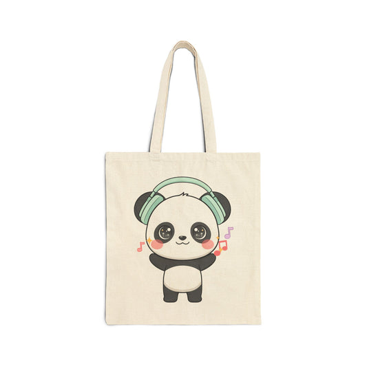Kawaii Panda Tote Bag for Music Lovers