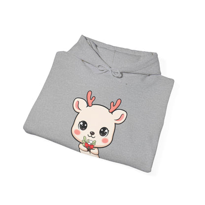 Kawaii Reindeer Hoodie, Cute Christmas Sweatshirt