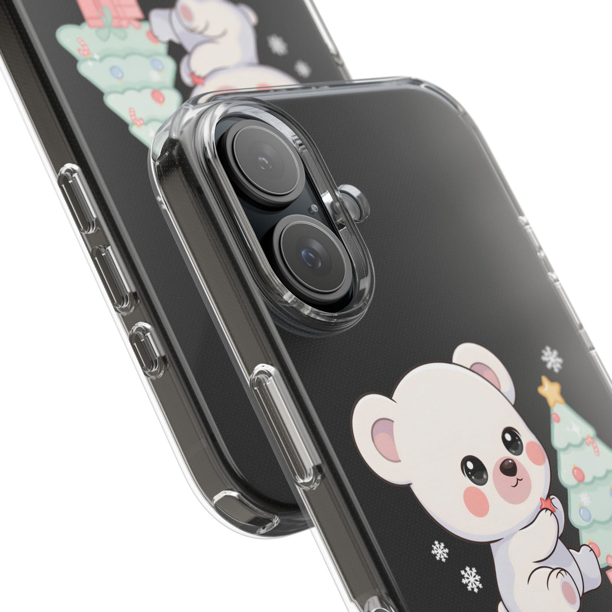 Christmas Polar Bear Phone Case, Kawaii Holiday Accessory