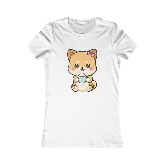 Kawaii Shiba Inu Tee for Cute Dog and Coffee Lovers