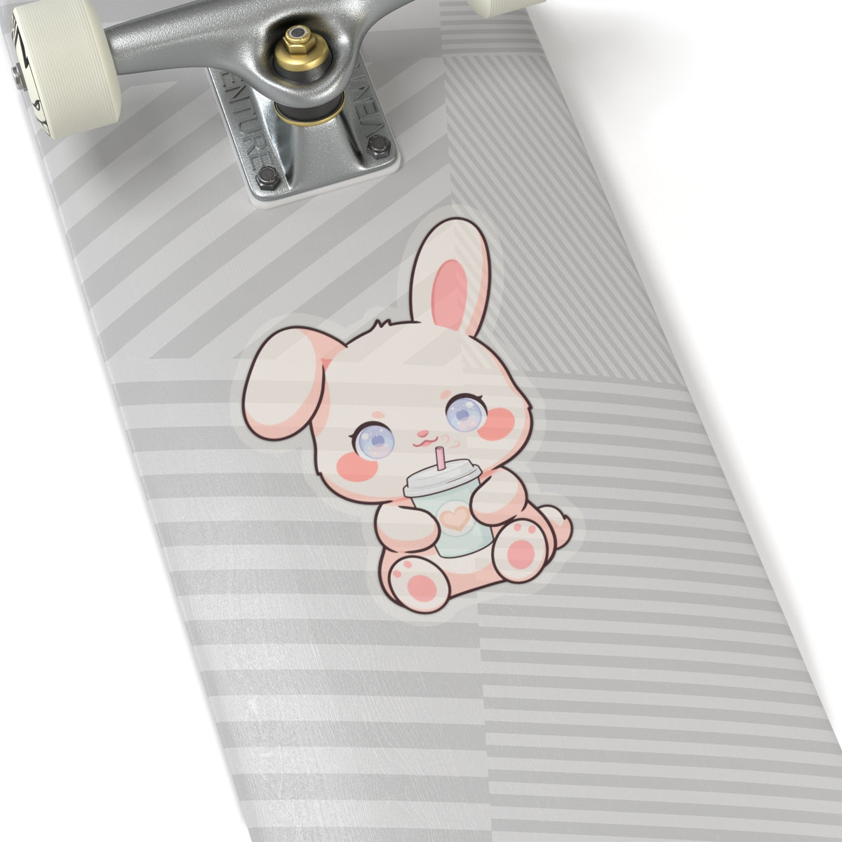 Kawaii Bunny Latte Sticker for Cozy Coffee Lovers