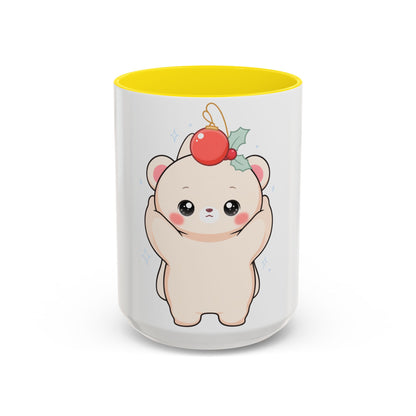 Christmas Polar Bear Mug, Cute Holiday Accent Coffee Mug