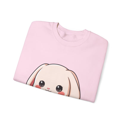 Kawaii Bunny Sweatshirt, Cute Heart Hug Crewneck