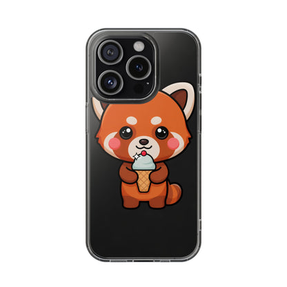 Kawaii Red Panda Phone Case with Ice Cream
